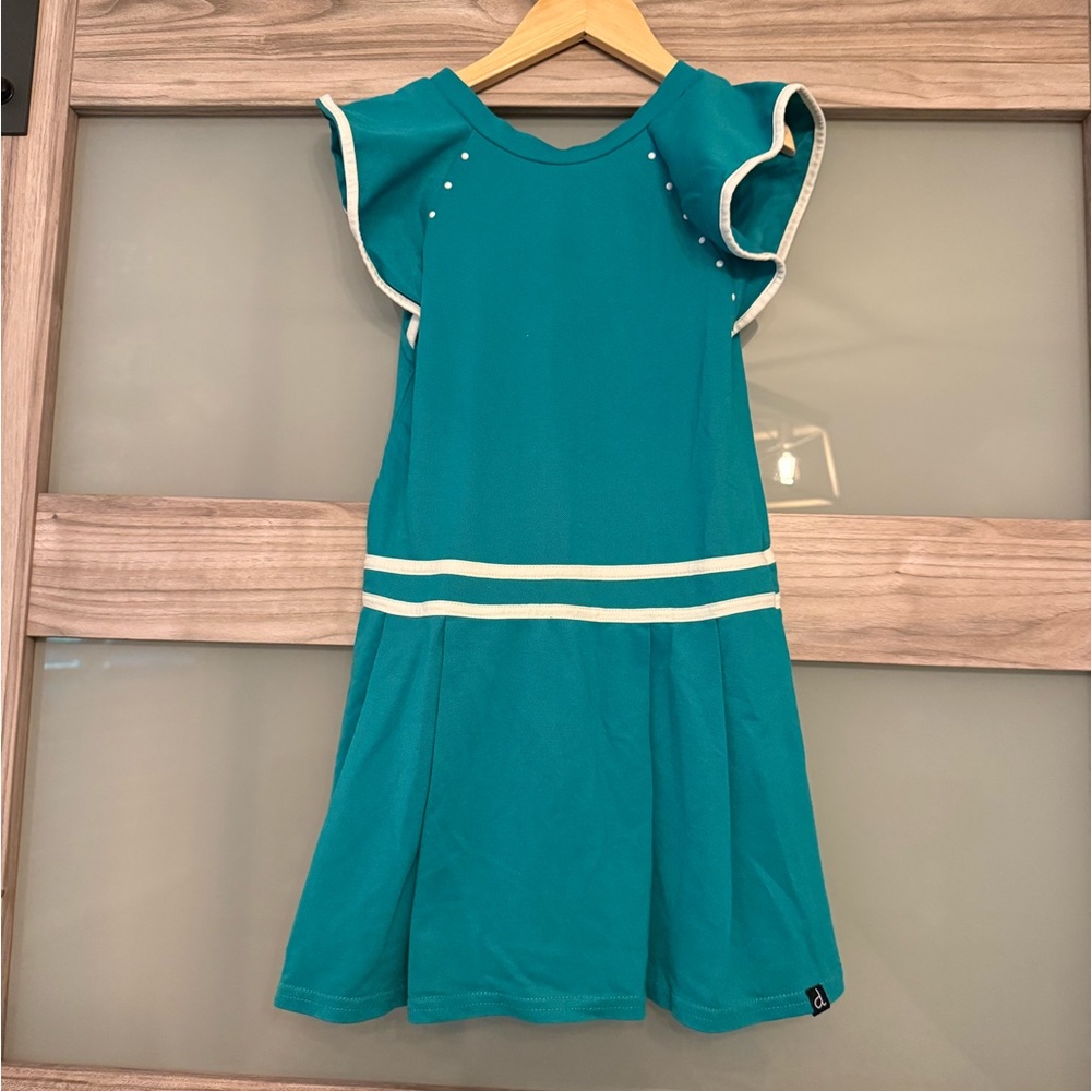 deuse par deuse ~Teal Kids Dress with White Accents